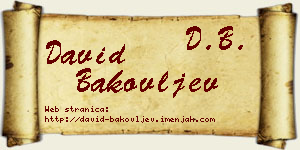 David Bakovljev vizit kartica